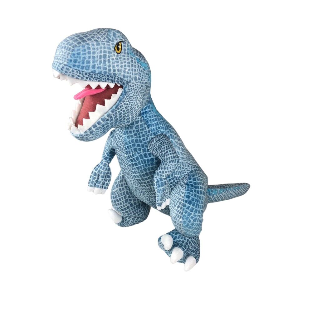 Jurassic Park World Blue T-Rex Velociraptor Dinosaur Plush Stuffed Toy Sewn Eyes